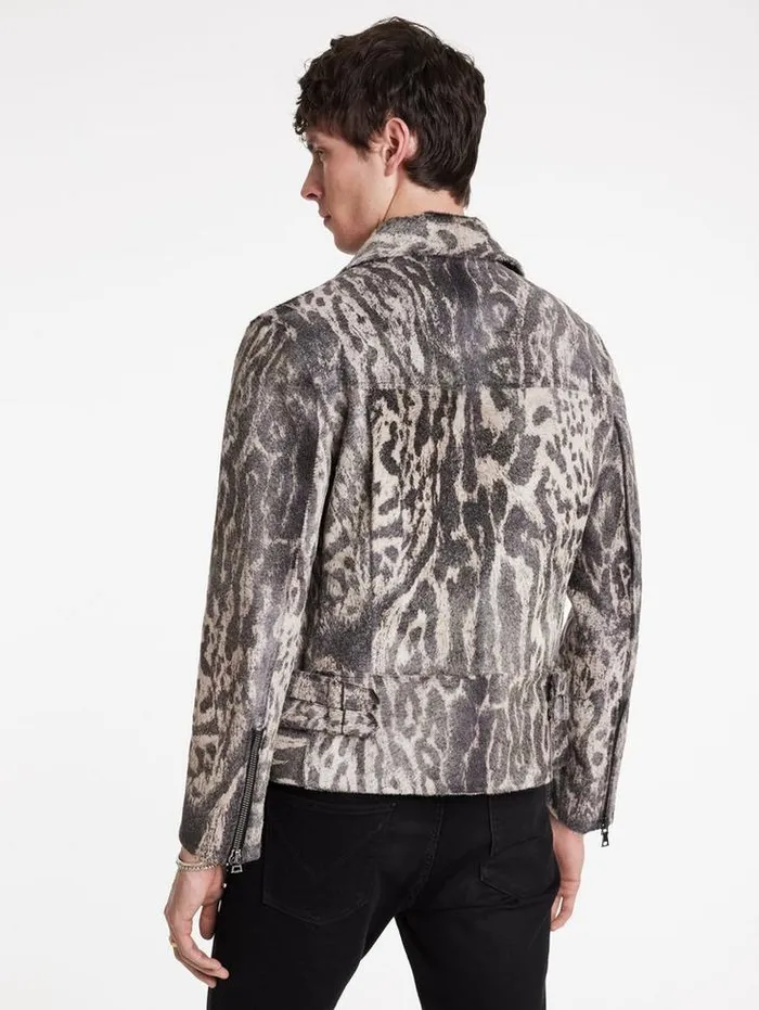 CHELSEA BIKER JACKET Smoked Pearl Grey Men John Varvatos Coats And Jackets