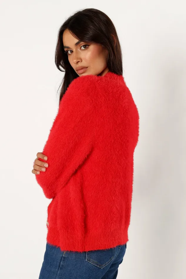 Clara Cardigan Red Sweaters Petal and Pup Women