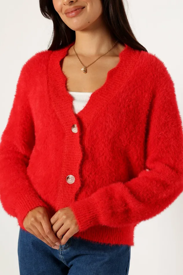 Clara Cardigan Red Sweaters Petal and Pup Women