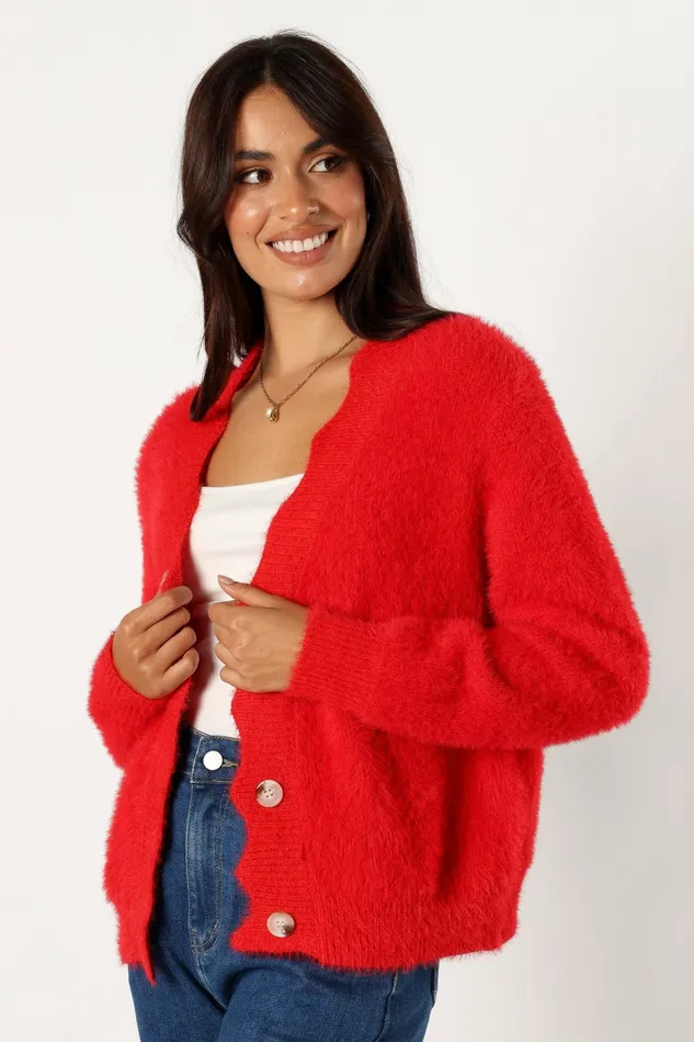 Clara Cardigan Red Sweaters Petal and Pup Women