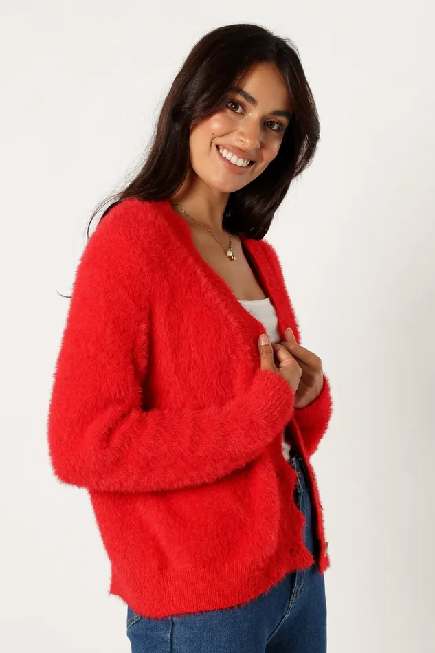 Clara Cardigan Red Sweaters Petal and Pup Women