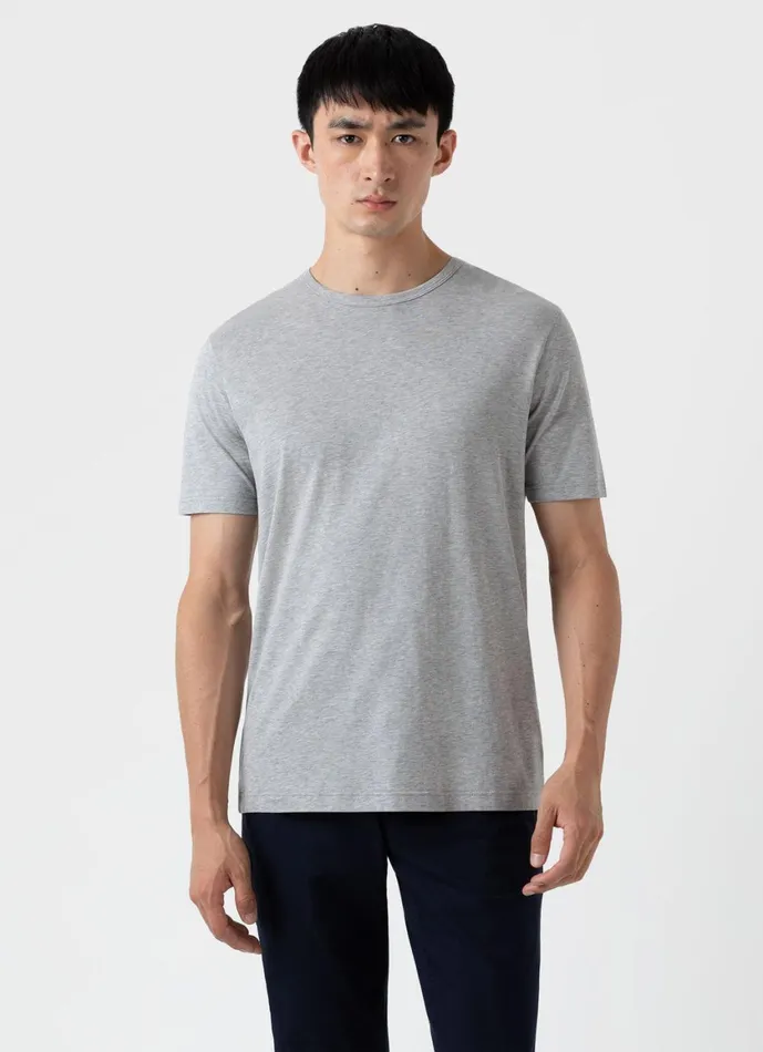Classic Tshirt Grey Melange Men SUNSPEL Tshirts