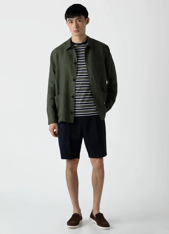 Classic Tshirt Navyhunter Green Holiday Stripe Men SUNSPEL Tshirts