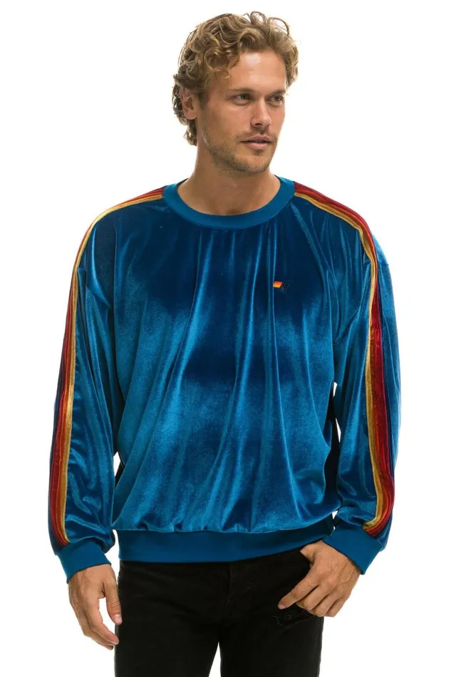 Classic Velvet Relaxed Sweatshirt 8211 Vintage Blue WomenMen Aviator Nation Sweatshirts