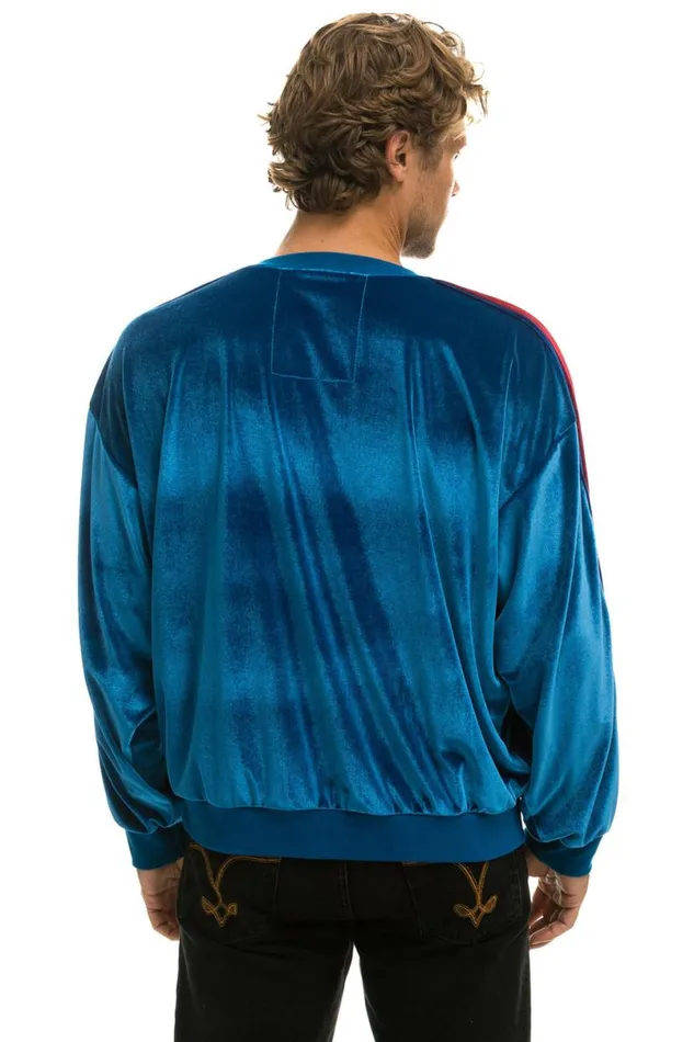 Classic Velvet Relaxed Sweatshirt 8211 Vintage Blue WomenMen Aviator Nation Sweatshirts