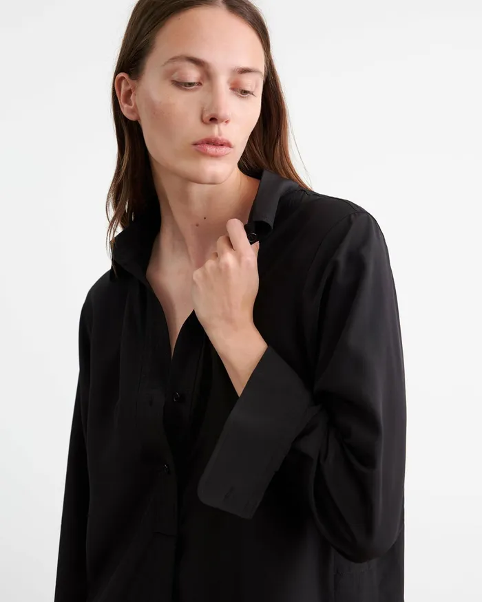 CLOE SILK DRESS Black Women Nili Lotan Dresses and Skirts