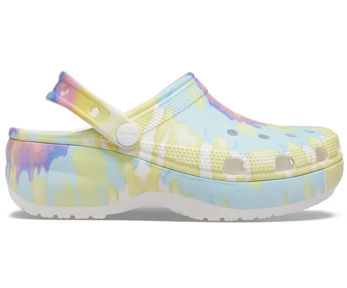 Clogs Classic Platform TieDye Graphic Clog White Multi Crocs Women