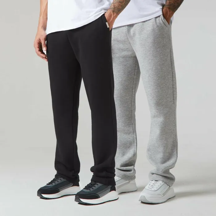 Closure London 2Pack Relaxed Fit Open Hem Joggers Black Grey Marl Men Pants