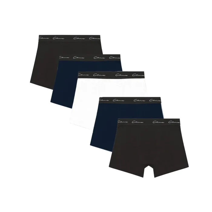 Closure London 5Pack Classic Signature Boxers Black Navy White Men Underwear