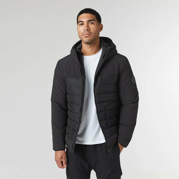 Closure London Contrast Soft Shell Jacket Black Men Coats and Jackets