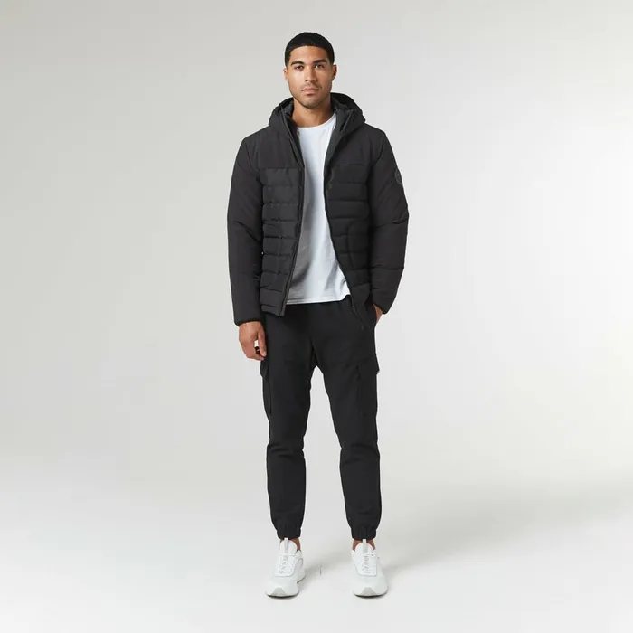 Closure London Contrast Soft Shell Jacket Black Men Coats and Jackets