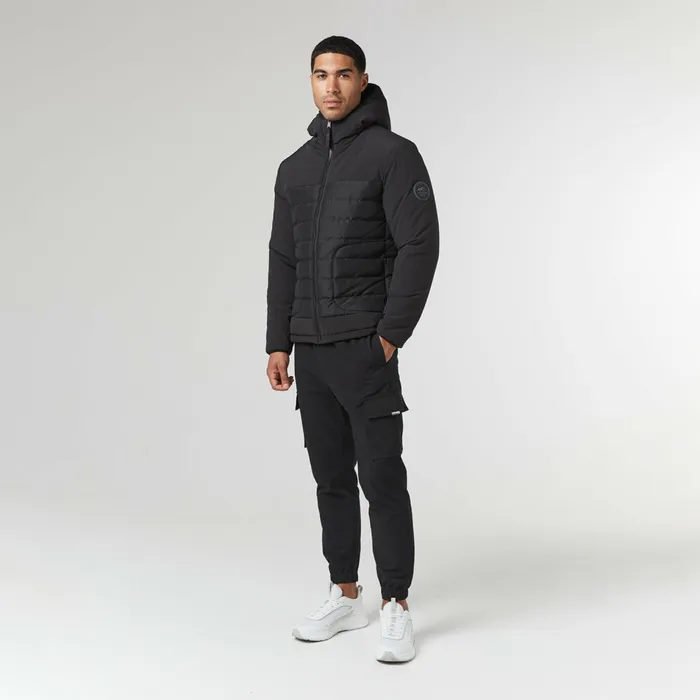 Closure London Contrast Soft Shell Jacket Black Men Coats and Jackets