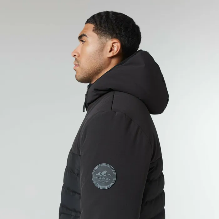 Closure London Contrast Soft Shell Jacket Black Men Coats and Jackets