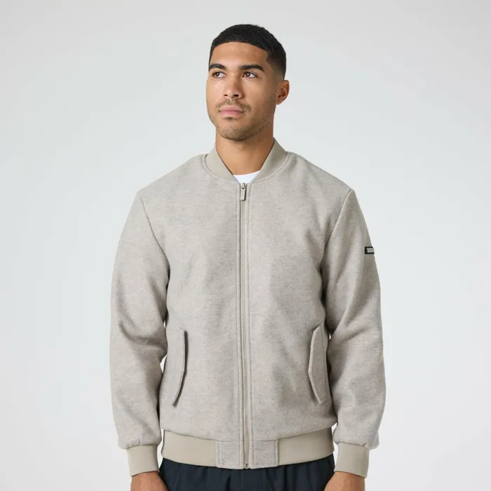 Closure London Faux Wool Smart Bomber Taupe Men Coats and Jackets