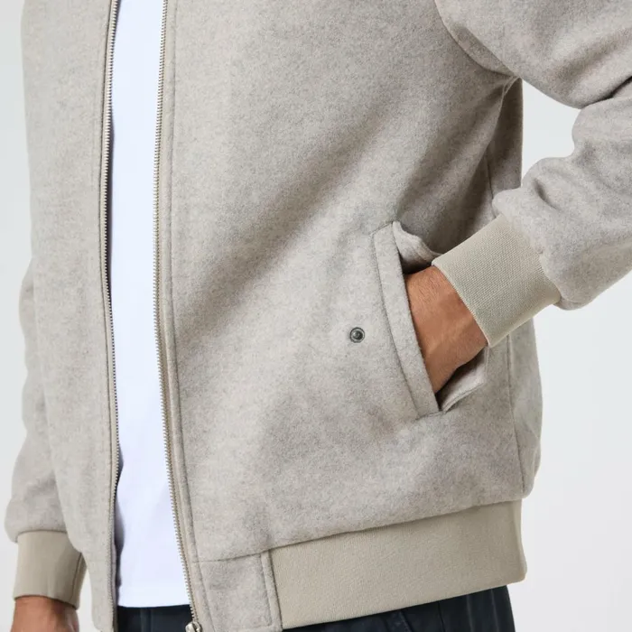 Closure London Faux Wool Smart Bomber Taupe Men Coats and Jackets
