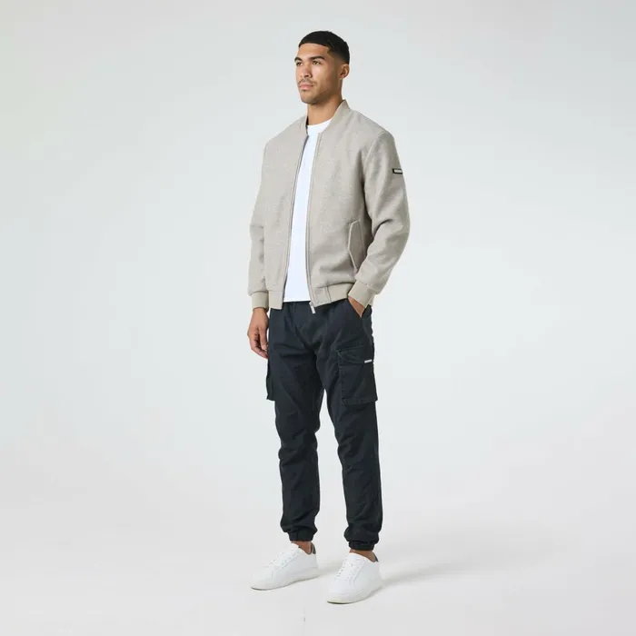 Closure London Faux Wool Smart Bomber Taupe Men Coats and Jackets