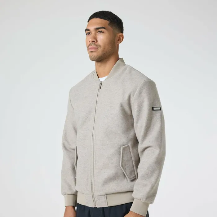 Closure London Faux Wool Smart Bomber Taupe Men Coats and Jackets