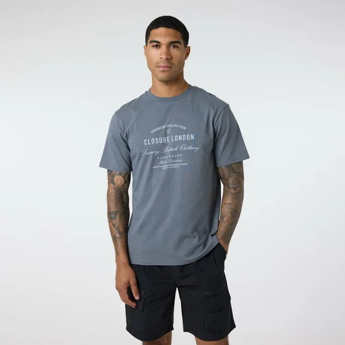 Closure London Layered Premium TShirt Slate Grey Men TShirts