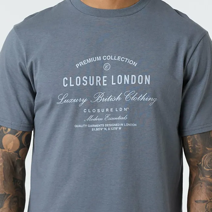 Closure London Layered Premium TShirt Slate Grey Men TShirts