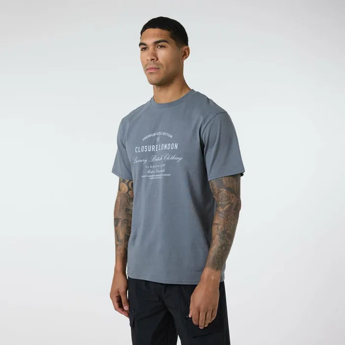 Closure London Layered Premium TShirt Slate Grey Men TShirts