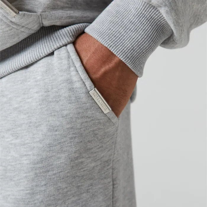 Closure London Relaxed Fit Open Hem Jogger Grey Marl Men Hoodies