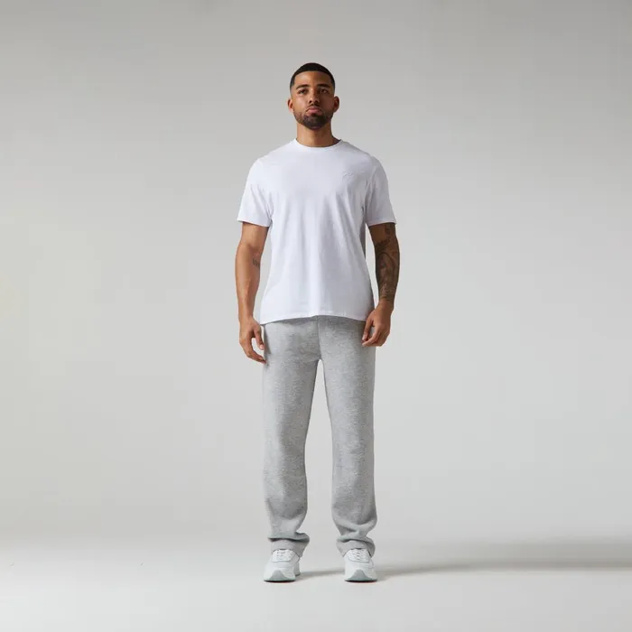 Closure London Relaxed Fit Open Hem Jogger Grey Marl Men Hoodies