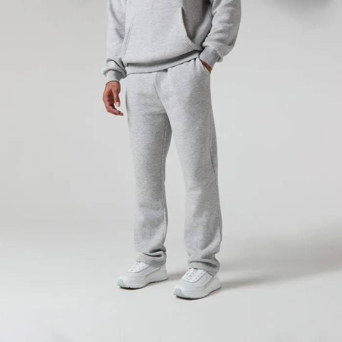 Closure London Relaxed Fit Open Hem Jogger Grey Marl Men Hoodies