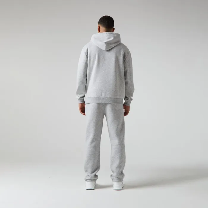 Closure London Relaxed Fit Open Hem Jogger Grey Marl Men Hoodies
