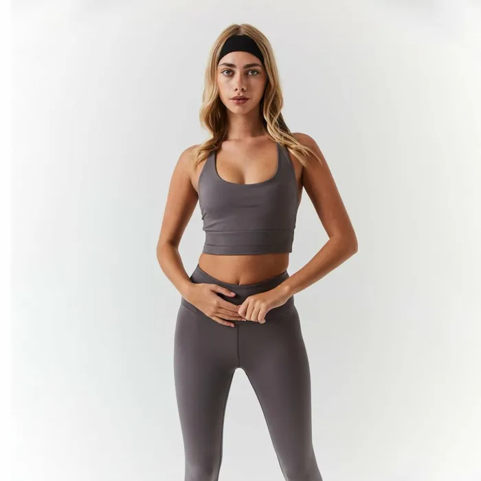 Closure London Second Skin Bra and Legging Set Grey Women Sets