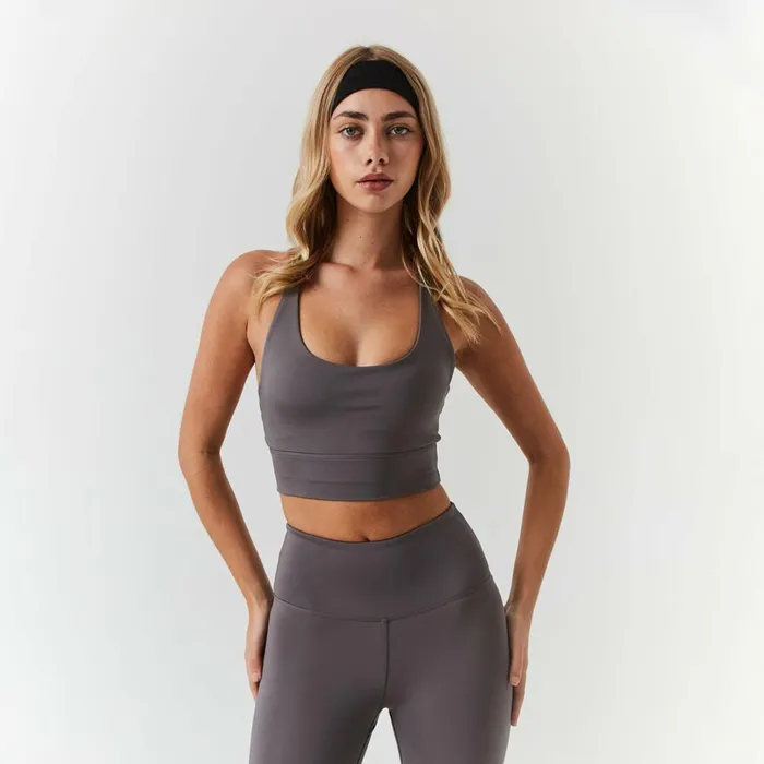 Closure London Second Skin Bra and Legging Set Grey Women Sets
