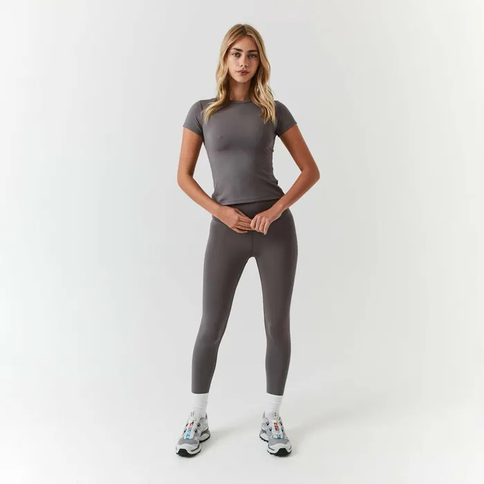 Closure London Second Skin Crop Top and Legging Set Grey Women Sets