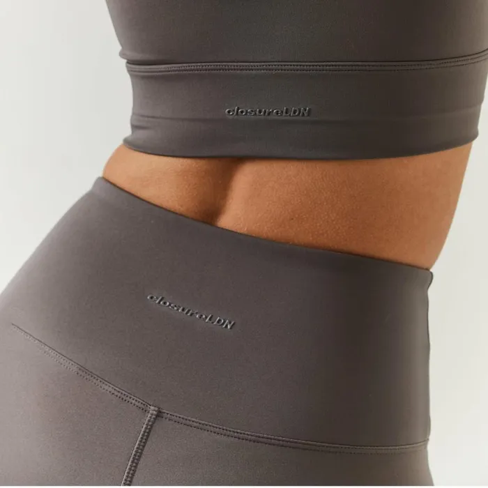 Closure London Second Skin Crop Top and Legging Set Grey Women Sets