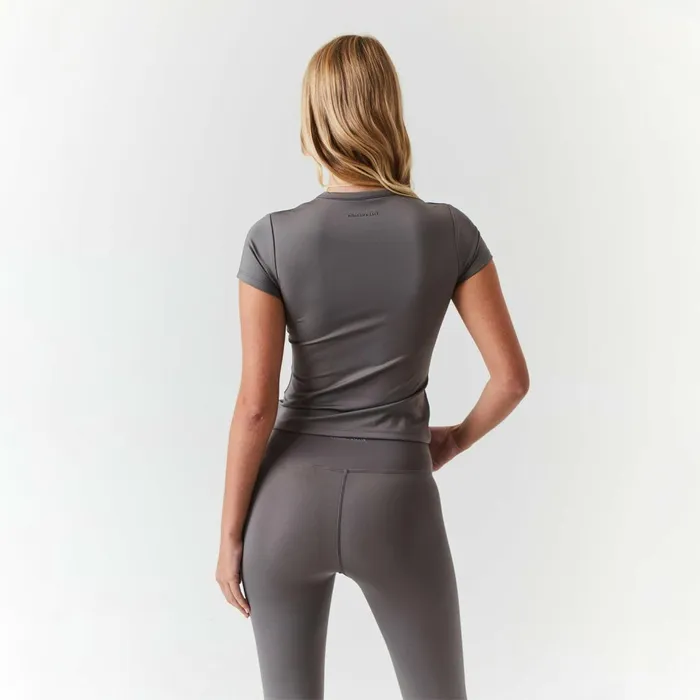 Closure London Second Skin Crop Top and Legging Set Grey Women Sets