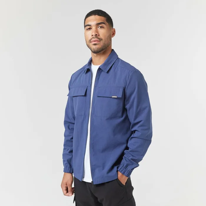 Closure London Smart Utility Overshirt Blue Men Overshirts