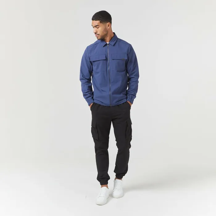 Closure London Smart Utility Overshirt Blue Men Overshirts