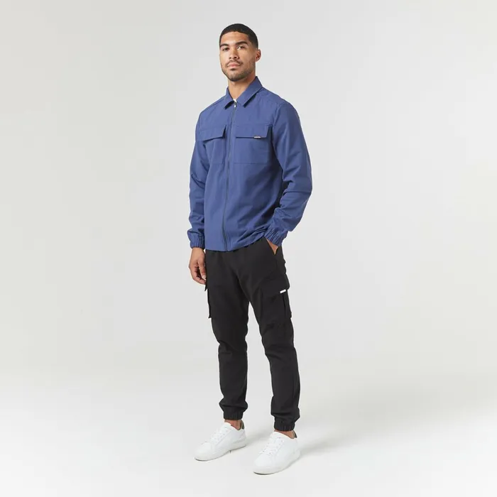 Closure London Smart Utility Overshirt Blue Men Overshirts