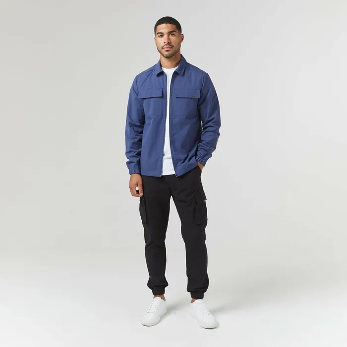 Closure London Smart Utility Overshirt Blue Men Overshirts