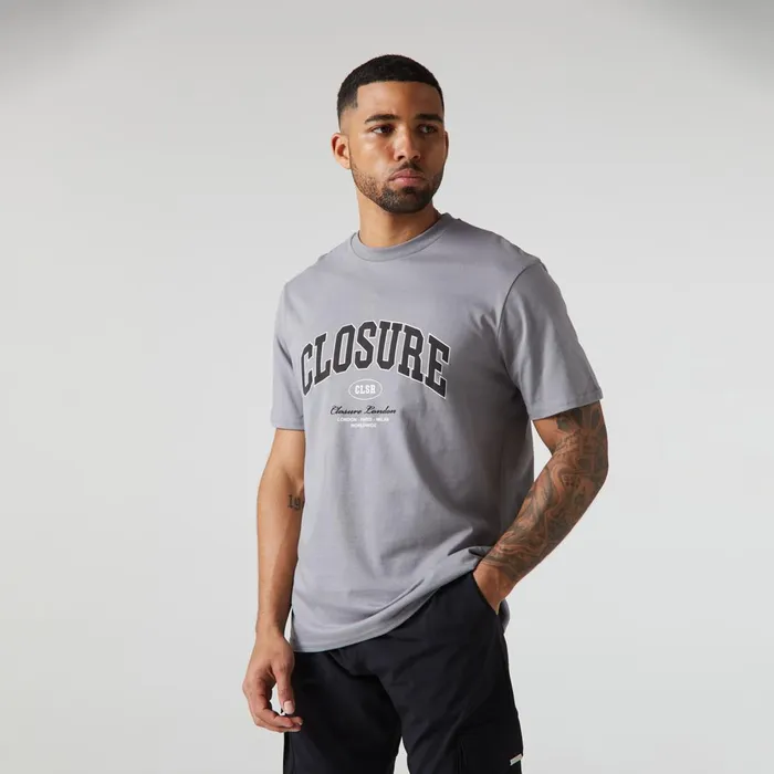 Closure London Varsity TShirt Grey Men TShirts