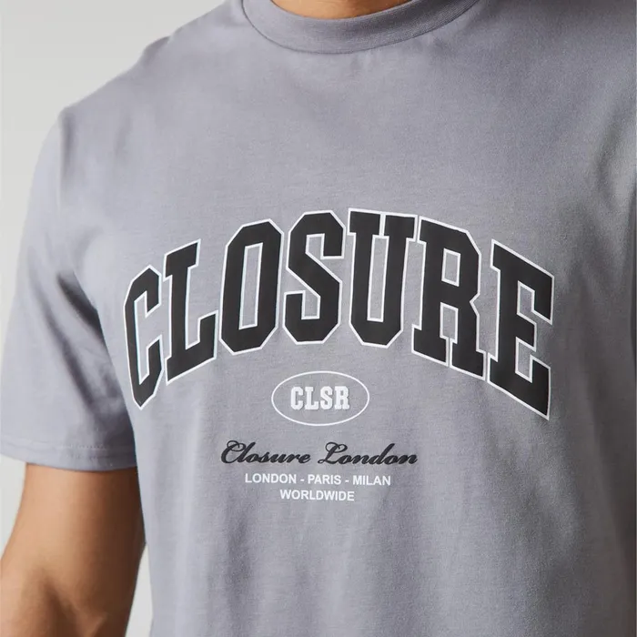 Closure London Varsity TShirt Grey Men TShirts