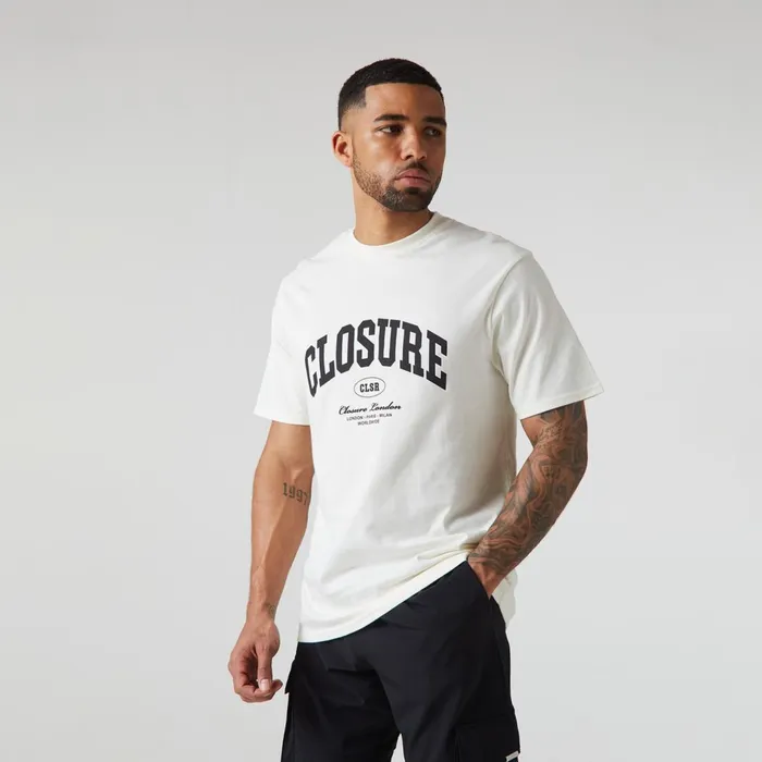 Closure London Varsity TShirt Off White Men TShirts