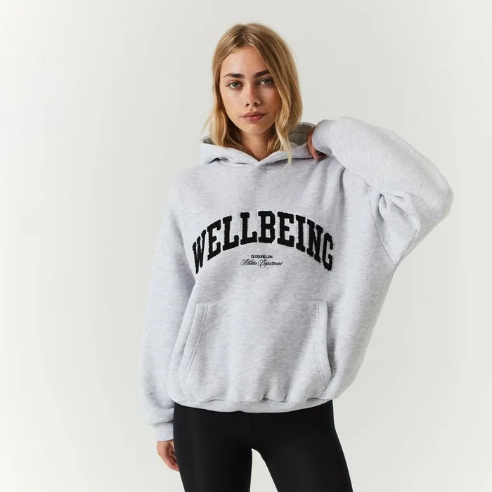 Closure London Wellbeing Hoodie Light Grey Marl Women Tracksuits