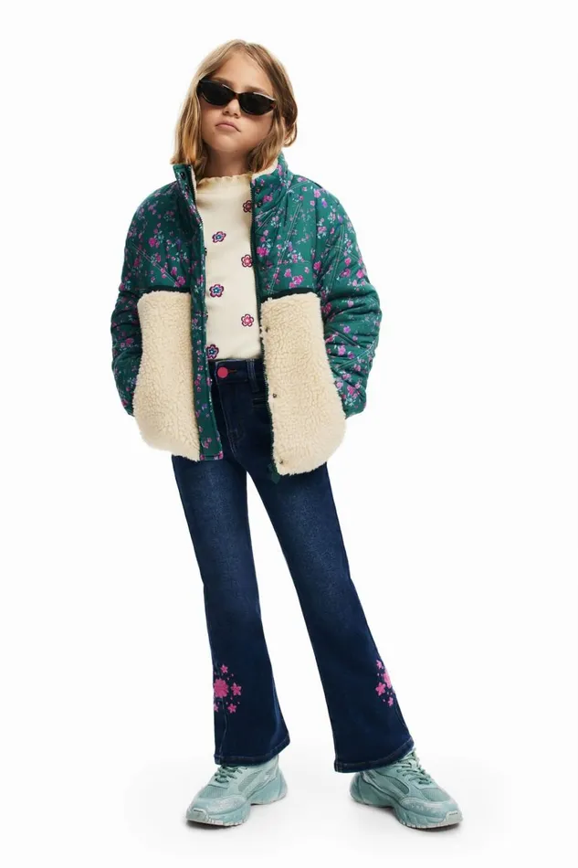 Coats And Jackets Kids Desigual Combined Padded Coat White