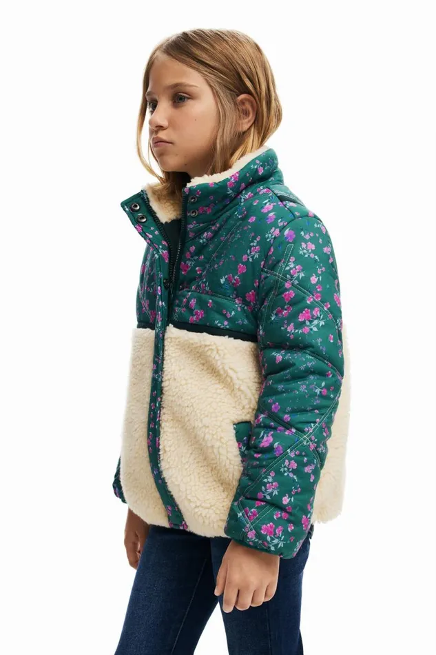 Coats And Jackets Kids Desigual Combined Padded Coat White