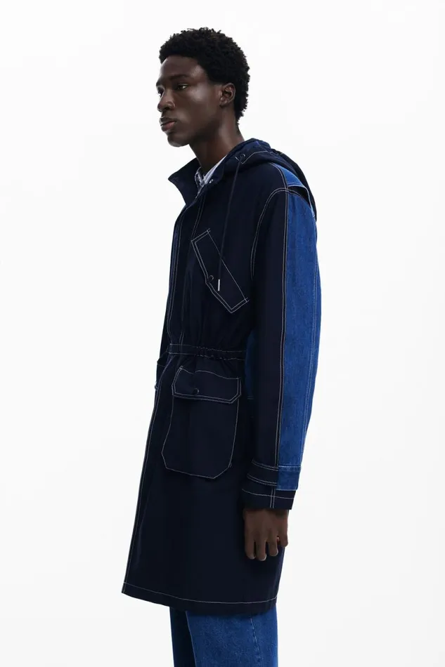 Coats And Jackets Men Desigual Denim Parka Blue