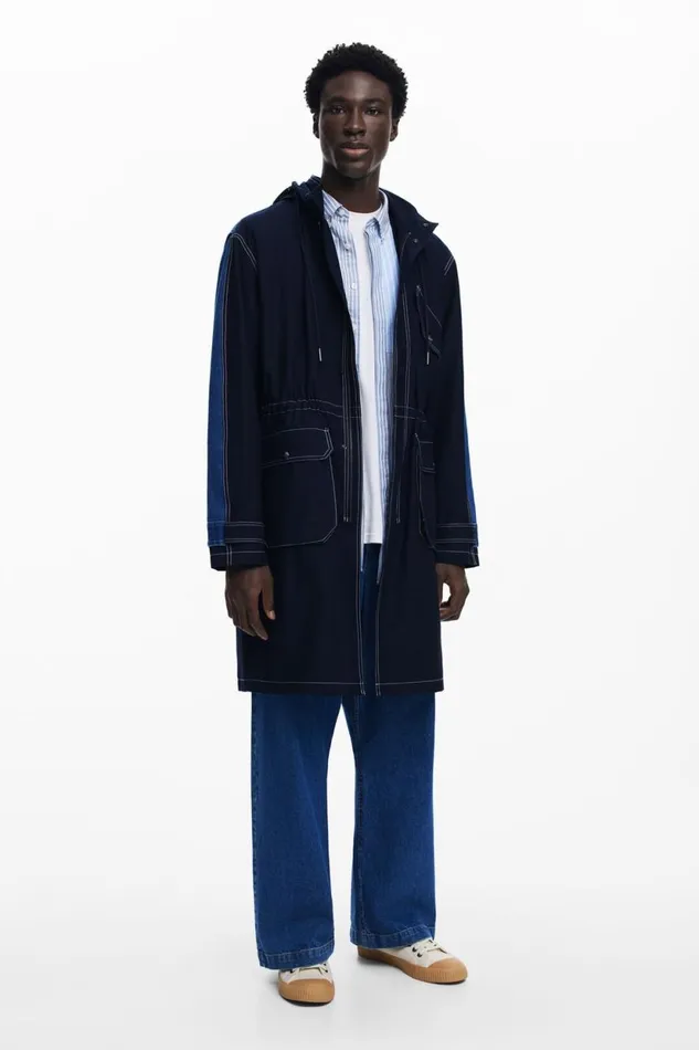 Coats And Jackets Men Desigual Denim Parka Blue