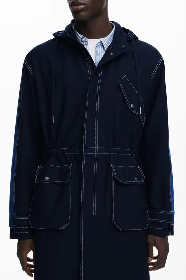 Coats And Jackets Men Desigual Denim Parka Blue