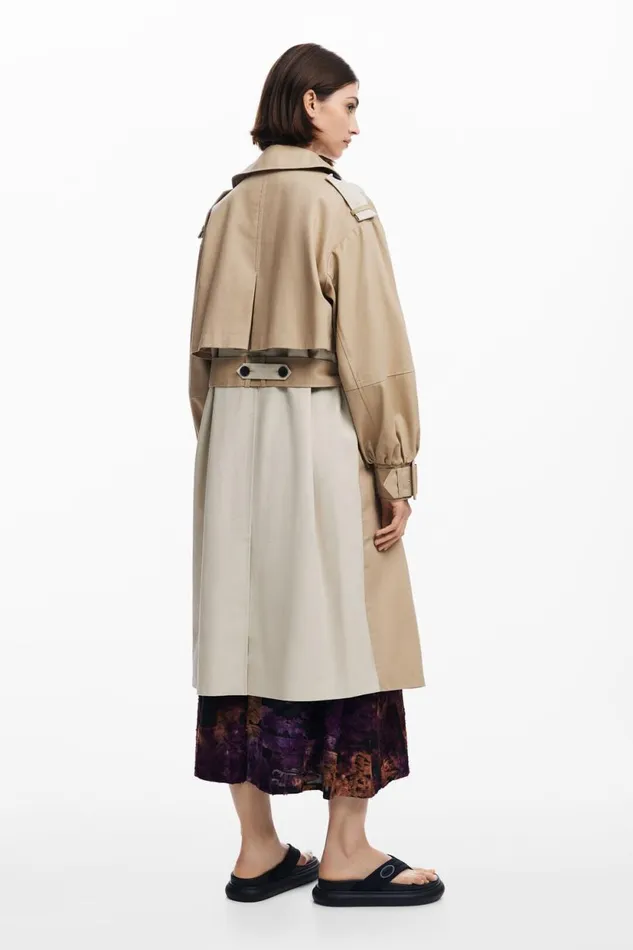 Coats And Jackets Women Desigual Combined Trench Coat Brown