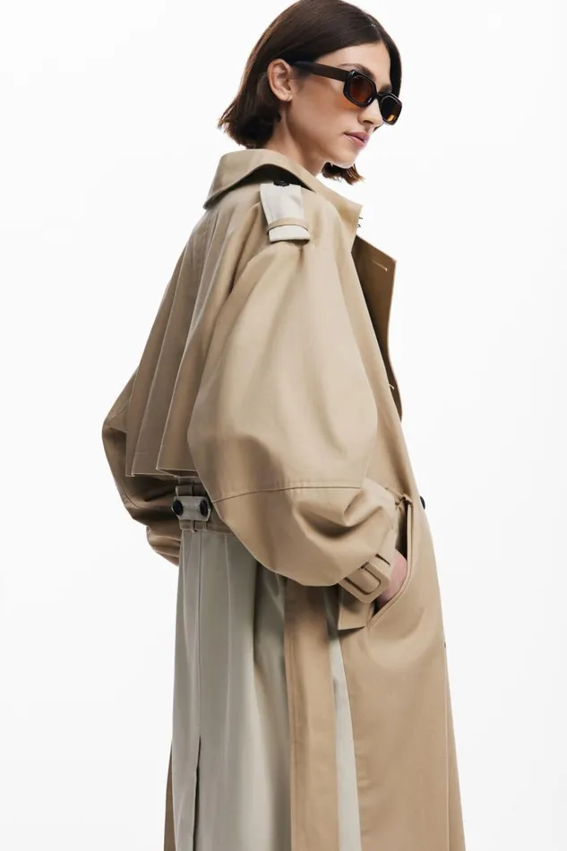 Coats And Jackets Women Desigual Combined Trench Coat Brown