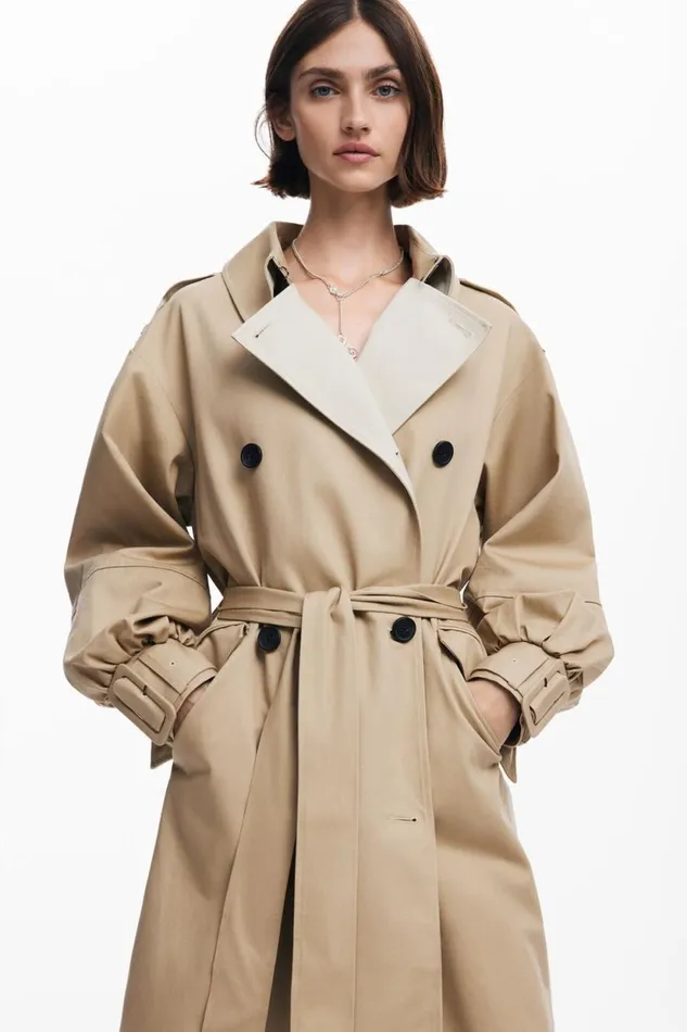 Coats And Jackets Women Desigual Combined Trench Coat Brown