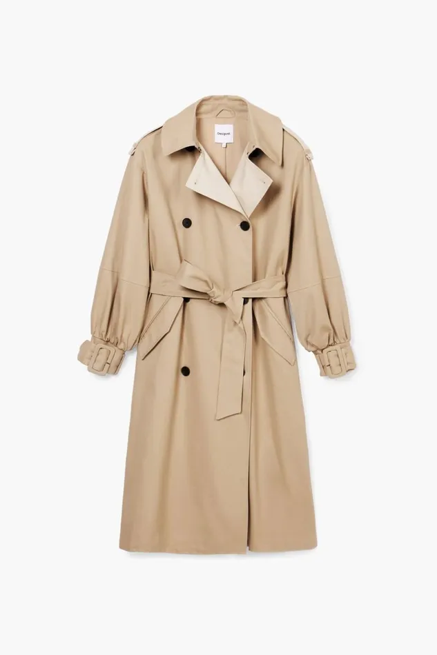 Coats And Jackets Women Desigual Combined Trench Coat Brown